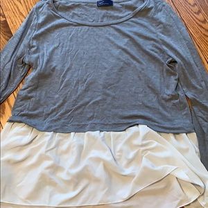 Grey Long Sleeve with White Ruffle